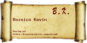 Bozsics Kevin névjegykártya